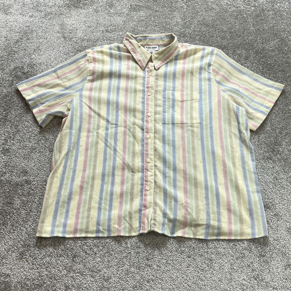 Alfred Dunner Button Up Shirt Petite Womens 24 WP Colorful Striped Short Sleeve